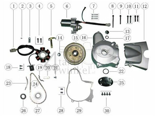 E6 - Generator - Left Crankcase - Starter