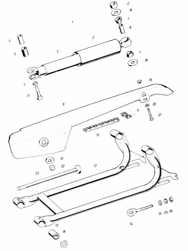 F9 - Rear Cushion - Chain Case - Rear Fork