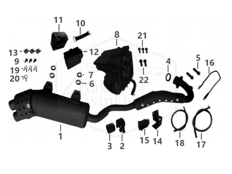 F5 - EXHAUST - AIR CLEANER - BATTERY