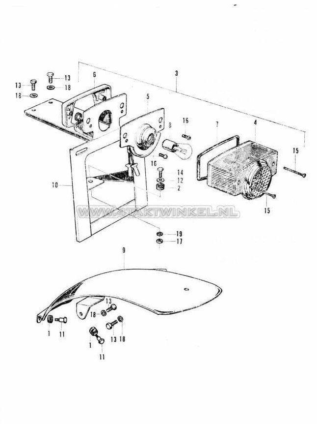 F12-2 - Tail Light - Rear Fender (England & General)