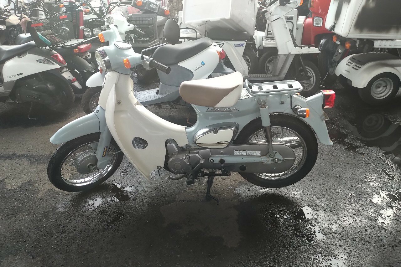 VERKAUFT: Honda C50 Little Cub, Japanisch, Hellblau, 3342 km
