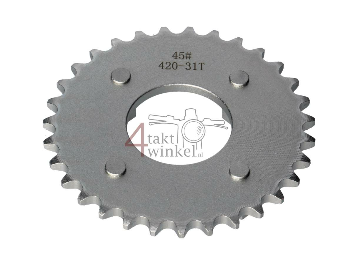 Kettenrad, 31, passend f&uuml;r SS50, CB50, CY50, Dax, Silber