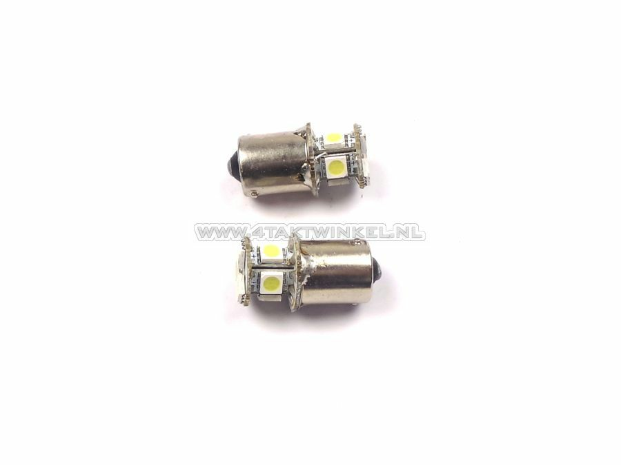 Lampe BA15-S, 12 Volt, LED wei&szlig;, 2er-Set