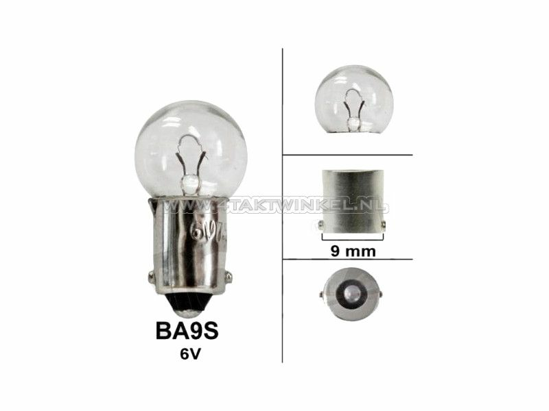 Gl&uuml;hlampe BA9s, 6 Volt, 6 Watt