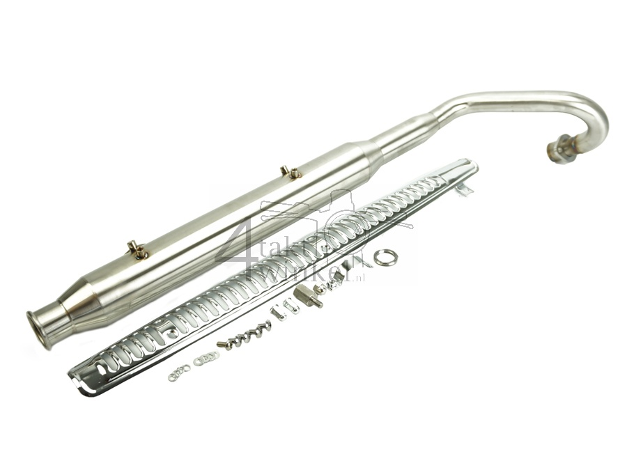 Tuningauspuff, oben liegend, Trumpet, Edelstahl, Dax, 50-212 cc