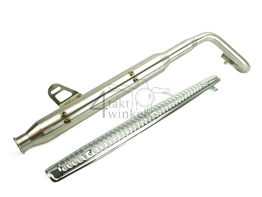 Tuningauspuff, oben liegend, Trumpet, Edelstahl, Dax, 50-212 cc