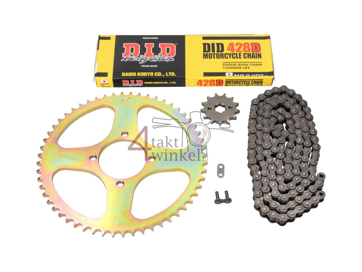 Kettenr&auml;der und Kettensatz, Hanway RAW50, AGM Caferacer, 428, 13-56