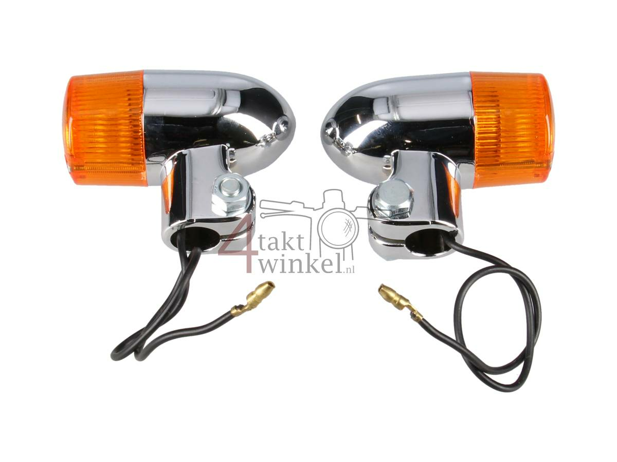 Blinker lose, A-Qualit&auml;t, Bullet-Style, 2er-Set, passend f&uuml;r SS50, C50, CB50 und CY50, Chrom