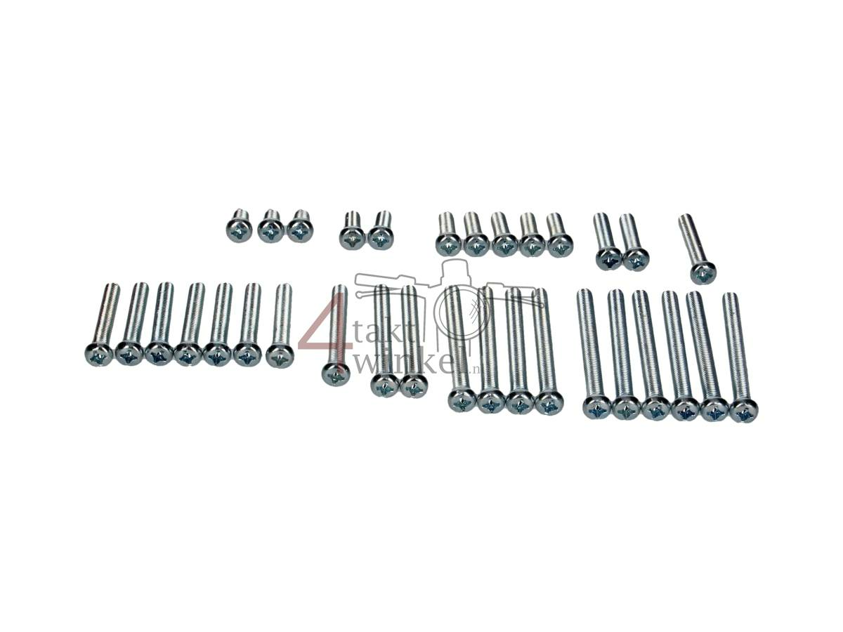 Schraubensatz, Kurbelgeh&auml;use, Kreuzschlitz, Originaloptik, passend f&uuml;r SS50, CD50