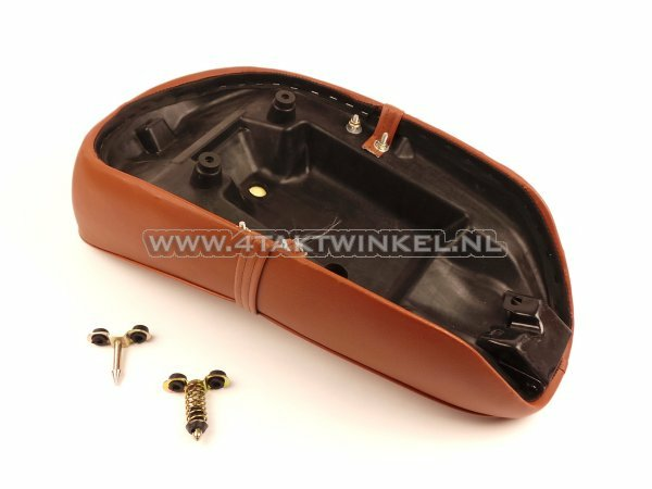 Sitzbank / Sattel, Dax, niedrig, Rautensteppung (Diamond Stitch), Kepspeed, 5.5 braun