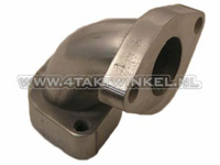 Ansaugkrümmer 22mm, nach links abgewinkelt, zB Monkey, breiter Flansch, poliert