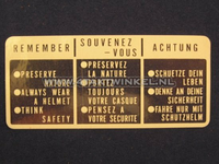 Aufkleber SS50 Tank "Remember" weiß in 3 Sprachen, original Honda