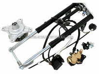 Gabel komplett, Dax, alter Typ, mit Bremsscheibe, schwarz