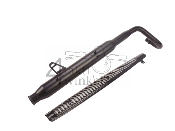 Tuning Auspuff, obenliegend, Trompete, Edelstahl, ST125 Dax, Rahmen-Nr. JB04xxxx, schwarz