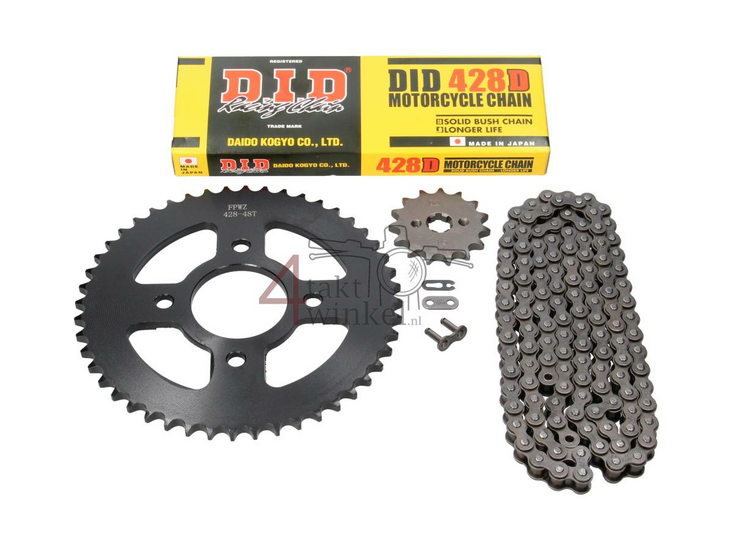 Kettenr&auml;der und Kettensatz, MASH Fifty, 15 - 48 (70ccm, 85ccm), 17mm Achse