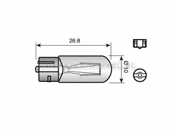 Gl&uuml;hlampe T10, 12 Volt, 2 Watt, steckbar
