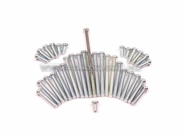 Motor-Geh&auml;useschraubensatz, Kreuzschlitz, originale Optik, passend f&uuml;r C50, C70, C90