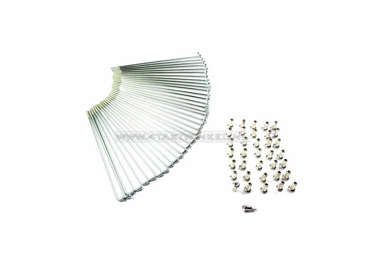 Speichen Set 17 Zoll, 3,2 mm / 6,5 mm, gl&auml;nzend verzinkt, passend f&uuml;r SS50, CD50, C50, CB50