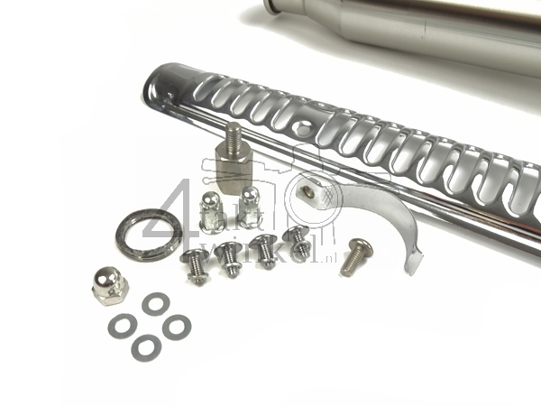 Tuning Auspuff, obenliegend, Trompete, Edelstahl, ST125 Dax, Rahmen-Nr. JB04xxxx