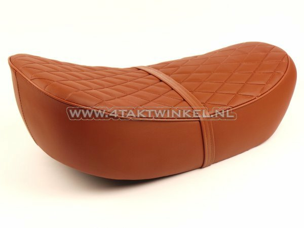 Sitzbank / Sattel, Dax, niedrig, Rautensteppung (Diamond Stitch), Kepspeed, 5.5 braun