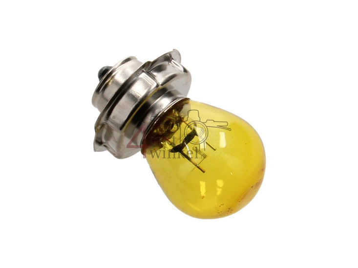 Scheinwerfer Lampe P26S, 6 Volt, 15 Watt, zB CB50, CY50, Gelb