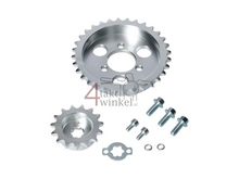 Kettenrad mit Versatz und Kettenradabstandhalter, Skyteam Dax, 7mm 15-38