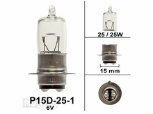 Scheinwerfer Lampe P15d, Doppelt, 6 Volt, 25-25 Watt, zB SS50-Sockel, Halogen