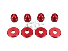 Hutmutter-Satz, Unterlegscheibe M10 x 1,25 +, Aluminium rot