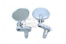 Spiegel Set, lenkermontage, rund, mit St&uuml;tzen, silber