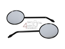 Spiegel Set, Universal, M10-Gewinde, rund, schwarz