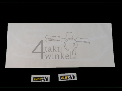 Aufkleber SS50 Tank Linien k1 weiß, Rahmen, set