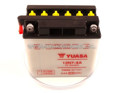 Batterie 12 Volt 7 Ampere Bleibatterie, 12N7-4A, Yuasa, passend für Mash Fifty