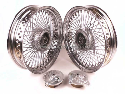 Radsatz, 17 Zoll, C50, C70, C90, Streetcub, 72 Speichen, Chrom, Kepspeed