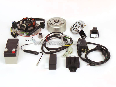 CDI Zündung Umrüstsatz & 12 Volt Strom, leichtes Schwungrad, passend für SS50, CD50, C50, C70, ST50, ST70, Dax