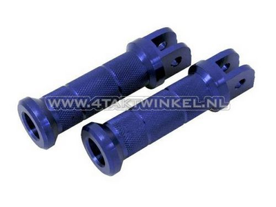 Fußrasten klappbar, universell, dick, Aluminium, blau