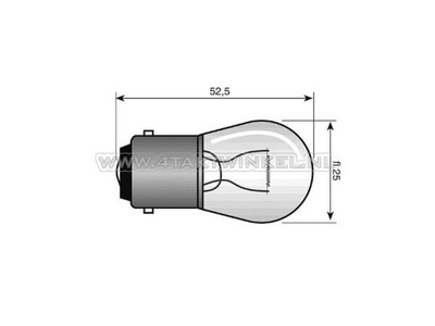Glühlampe BA15-S, 12 Volt, 18 Watt mittlere Glühlampe