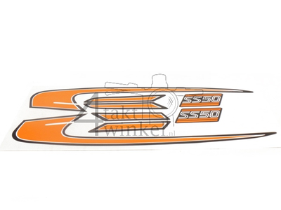 Aufkleber SS50 Tank Linien K3 Orange