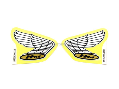 Aufkleber Honda Flügel, silberne Linie links und rechts Set, original Honda