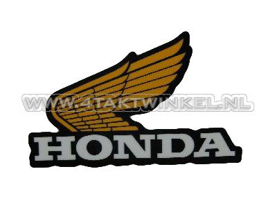 Aufkleber Flügel & Honda gelb links, original Honda