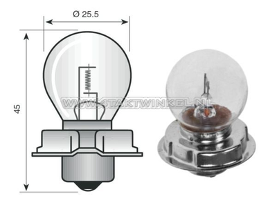 Scheinwerfer Lampe P26S, 6 Volt, 15 Watt, zB CB50, CY50