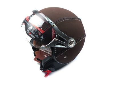 Helm MT, Le Mans Soul Retro, Leder braun, Größen XS bis XXL