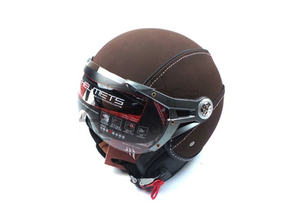 Helm MT, Le Mans Soul Retro, Leder braun, Größen XS bis XXL