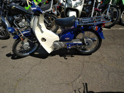 VERKAUFT! Honda C50 PressCub, blue, 7203km
