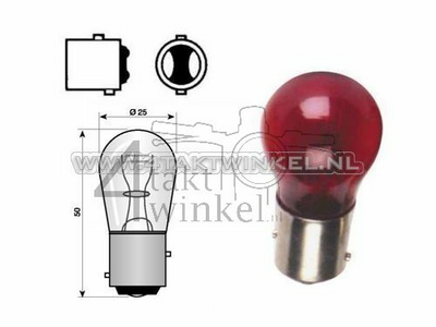 Hecklampe Duplo BAY15D, 12 Volt, 18-5 Watt, rot