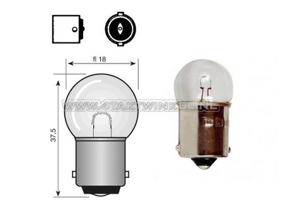 Glühlampe BA15-S, 6 Volt, 15 Watt kleine Glühlampe