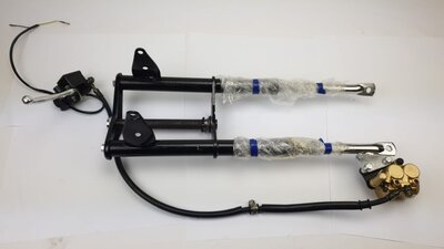 Gabel komplett, Dax, alter Typ, mit Bremsscheibe, schwarz