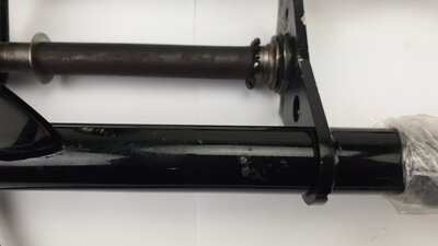 Gabel komplett, Dax, alter Typ, mit Bremsscheibe, schwarz
