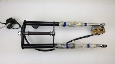 Gabel komplett, Dax, alter Typ, mit Bremsscheibe, schwarz