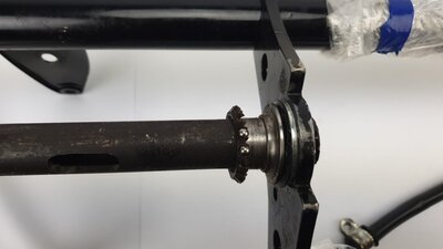 Gabel komplett, Dax, alter Typ, mit Bremsscheibe, schwarz